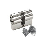 Vachette - cylindre de serrure s'entrouvrant v5, 2 cylindres nickel�, 30 x 30 mm, 5 goupilles, 3 cl�s ...