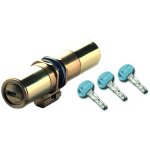 Cylindre de serrure fichet vertipoint ? laiton or ? 3 cl�s incopiables ? s�curit� optimale avec carte ...