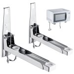 2 pices supports micro ondes en 304 acier inoxydable, support micro ondes avec bras extensible, avec ...