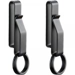 Cyslmuk - 2pcs porte cl� clip, porte - cl�s tactique avec 4pcs anneaux, en acier inoxydable pour ceinture ...