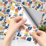 Cyslmuk - 6 pi�ces carreaux de sol floraux color�s (20 x 20 cm) - carreaux autocollants pour cuisine, ...