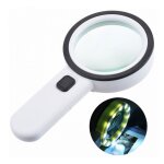 Loupe de lecture portative, loupe 12 led loupe 30x, grande loupe de poche �clair�e pour bijoutiers, horlogers, ...