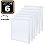Dalle led 600x600 40w lot de 6 pcs blanc froid 6000k dimmable -