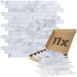 Dalsys - panneaux muraux autocollants aspect marbre et pierre 1m�, 11 pi�ces rev�tement mural r�sistant ...