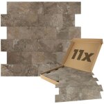 Dalsys - panneaux muraux autocollants aspect pierre 1m�, 11 pi�ces rev�tement mural r�sistant � l'humidit�, ...