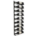 Dandibo casier  vin mural mtal noir 240402 porte - bouteilles troit  fixer au mur