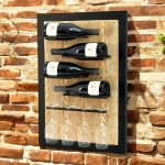 Casier � vin mural m�tal noir 4 bouteilles avec porte - verres 96617 porte - bouteilles �tag�re murale ...