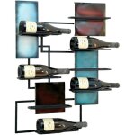 Dandibo - casier  vin mural mtal noir 8 bouteilles troit 96618 design porte - bouteilles moderne porte ...