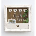 Dandibo - organisateur mural tableau � cl�s vintage en bois avec �tag�re 93857 blanc 40 cm tableau � ...