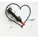 Dandibo - tableau mural casier � vin cur porte - bouteilles en m�tal 38 cm