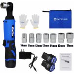 3 / 8 pouces sans fil cliquet  angle droit cl impact outil lectrique 2 batteries et 7 prises