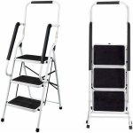 Dayplus ? escabeau 3 marches pliable avec main courante de s�curit� ? capacit� 150kg ? pieds antid�rapants ...