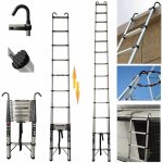 �chelle t�lescopique 5m / 16. 5ft �chelle antid�rapante avec 2 crochets amovibles en131