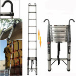 �chelle t�lescopique compacte, 5m / 16. 5ft, capacit� 150kg, avec 2 crochets amovibles