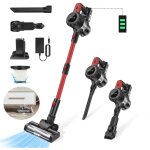 Dayplus - aspirateur sans fil 6000w hoover droit lger main sans sac  la maison rglable