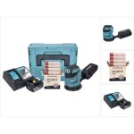 Makita dbo180rt1j ponceuse excentrique sans fil 125mm 18v + 1x batterie 5, 0ah + chargeur + coffret makpac ...
