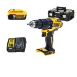 Dcd709p1t - qw perceuse � percussion sans fil xr 18v 65nm 2 vitesses - 1 x 5. 0 ah batterie, chargeur ...