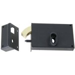 Dcg - serrure monopoint en applique  crochet profil europen horizontale gauche finition epoxy noir ...