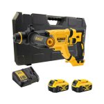 Dewalt dch263p2 - qw perforateur sds - plus 18v 3, 1j xr - 2 x 5. 0 ah batterie + chargeur et coffret ...