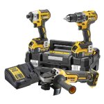Dewalt - dck384p2t - qw kit 3 outils xr 18v 5ah li - ion brushless dcd796 + dcf887 + dcg405 + 2 x 5, ...