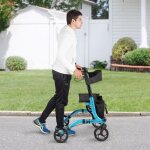 D�ambulateur � 4 roues pliable avec frein en aluminium hauteur r�glable 82 - 94, 5cm charge max 135kg ...