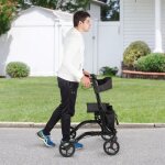 D�ambulateur � 4 roues pliable avec frein en aluminium hauteur r�glable 82 - 94, 5cm charge max. 135kg ...