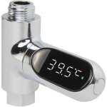 D�bitm�tre eau, thermom�tre de douche � eau � affichage led, 5 �c - 85 �c, �lectricit� auto - g�n�r�e, ...