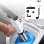 Déboucheur de toilette haute pression avec 4 têtes remplaçables déboucheur à pompe wc déboucheur de canalisati ... Déboucheur de toilette haute pression avec 4 têtes remplaçables déboucheur à pompe wc déboucheur de canalisati ...