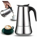 Debuns - cafeti�re italienne, 2 tasses en acier inoxydable compatible avec tous les types de lampes, ...