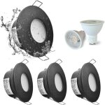 Debuns - set de 4 spots encastr�s led ip65 �tanches, 5w 3000k blanc chaud spot encastr� pour salle de ...