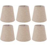 Decdeal 6 pi�ces petit abat - jour clip sur tambour abat - jour en tissu de lin pour bougies ampoules ...