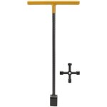 Decdeal cl� multifonctionnelle en t acier 4 voies pour compteur d'eau robinets vannes, cl� sp�cialis�e, ...