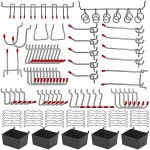 Kit d'assortiment de crochets pour panneau perforé en métal, kit d'assortiment de serrures à chevilles, ... Kit d'assortiment de crochets pour panneau perforé en métal, kit d'assortiment de serrures à chevilles, ...