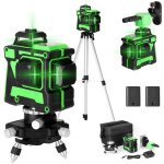 Decdeal - niveau laser 3d avec 12 lignes, nivellement automatique, base rotative  360 et barre d'extension ...