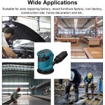 Decdeal - ponceuse orbitale sans fil 125 mm, meuleuse � bois, polisseuse de voiture, ponceuse � cirer, ...