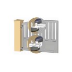 Deco fer forge - lot de 2 gonds r�glables modulo pour portail en pente noir - inox - � visser