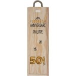 Caisse  vin en bois vide personnalise prnom  ballons dors anniversaire 50 ans