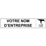 Panneau de signalisation pour parking personnalisable socit + logo droite - 48 x 10 cm