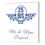 Plaque numro de maison extrieur personnalisable - plaque en dibond blanc - pictogramme bleu, modle ...