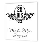 Plaque numro de maison extrieur personnalisable - plaque en dibond aluminium - modle baroque noir ...