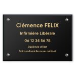 Decoho - plaque professionnelle personnalise en plexi pour infirmire librale avec fixation - format ...