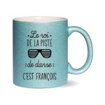 Tasse pailletée personnalisée · modèle piste de danse bleu - bleu Tasse pailletée personnalisée · modèle piste de danse bleu - bleu