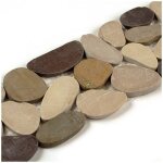 Decoon - pack de 3 mosa�ques galets - beige / prune / cappuccino - 30 x 10 cm