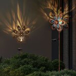 D�coration de jardin led lampe solaire moulin � vent lampe de terrasse piquet de terre, m�tal or bleu ...