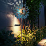 Dcoration de jardin moulin  vent led lampe solaire de terrasse lampe extrieure piquet de terre, mtal ...