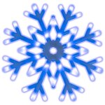 D�coration no�l motif flocon bleu et blanc lumineux