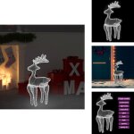 D�coration de no�l de renne avec maille 306 led 60x24x89 cm - d�coration de no�l - renne d�coratif - ...