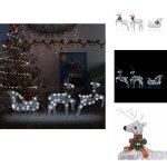 Dcoration de nol rennes et traneau 60 led extrieur argent - dcoration de nol - dcoration extrieure ...