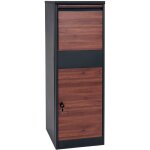 D�coshop26 - bo�te � colis sur pied avec serrure 140x46x45 acier aspect bois anthracite marron fonc� ...