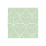 Sol vinyle textile conomique - rosace gomtrique - vert d'eau - echantillon 15 x 20 cm
